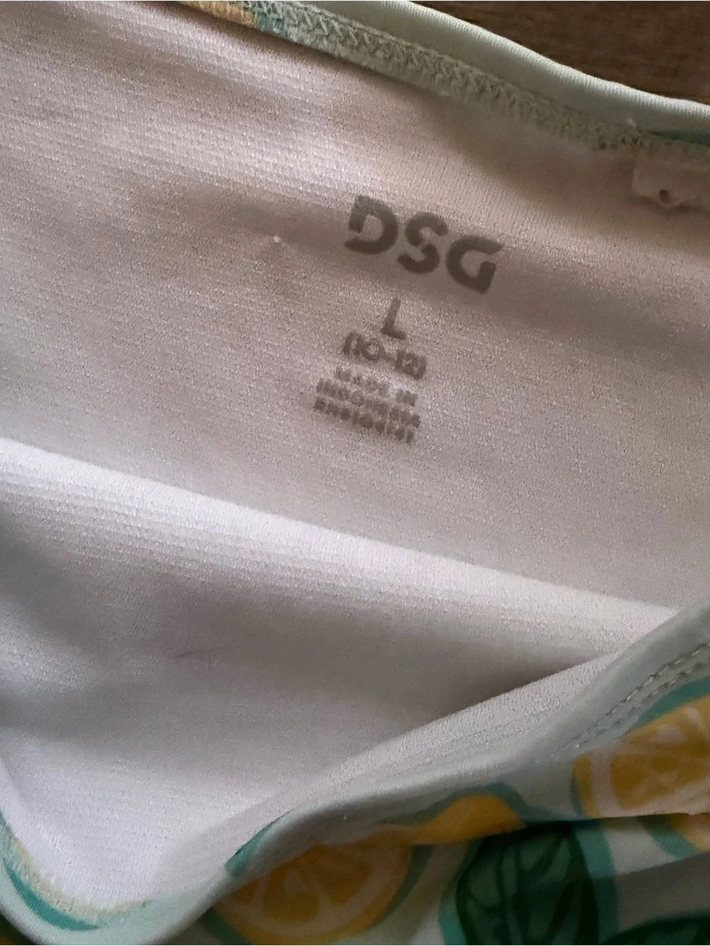 DSG Mint and Yellow Lemon-Print Girls' Swim Top